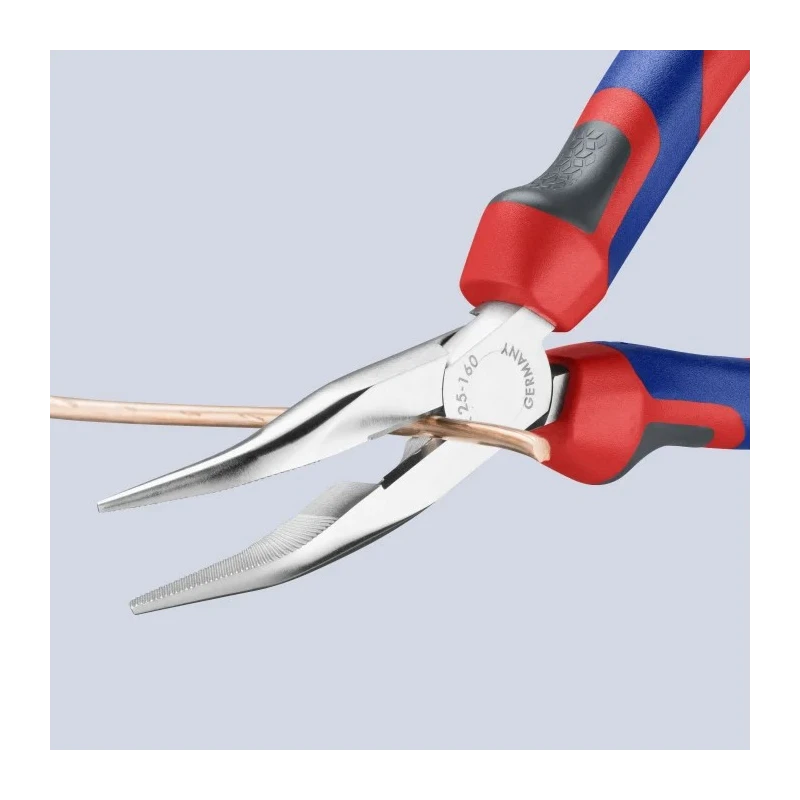 Knipex 1-Piece Long Nose Plier, Pointed Jaw 50mm, Overall Length 160mm, Vanadium Electric Steel Chrome Finish 25 25 160