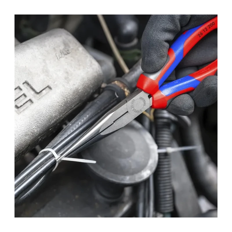 Knipex Long Nose Plier Stork Beak 200mm Overall, 73mm Jaw, Vanadium Electric Steel, Comfort Grip Handles 26 12 200