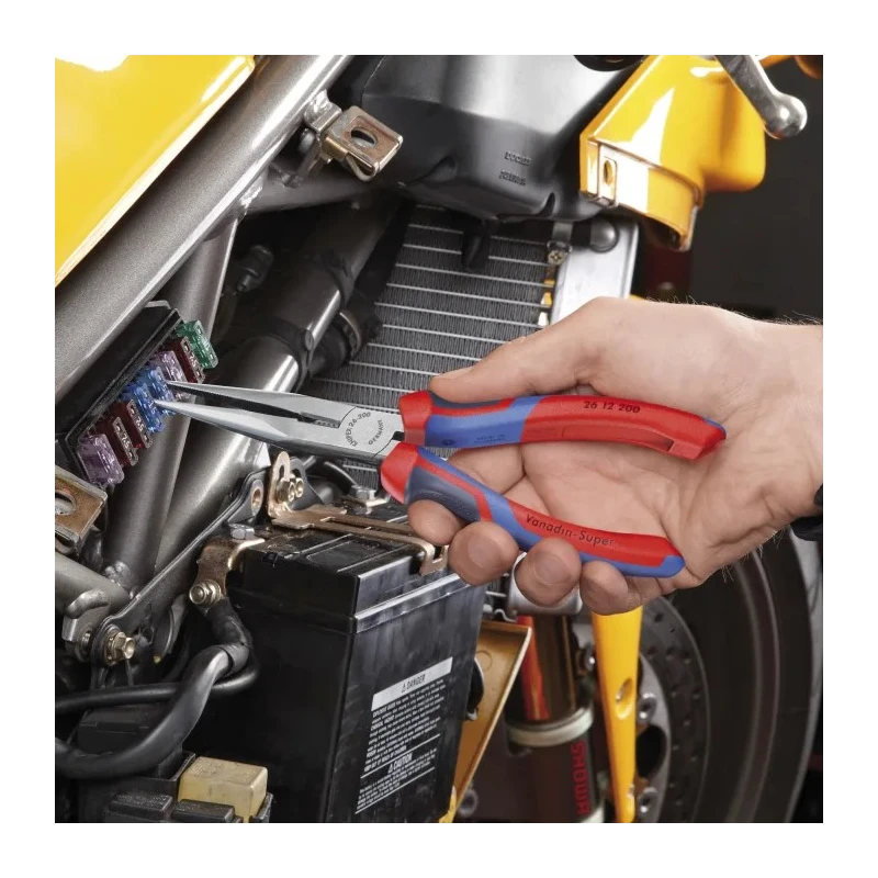 Knipex Long Nose Plier Stork Beak 200mm Overall, 73mm Jaw, Vanadium Electric Steel, Comfort Grip Handles 26 12 200