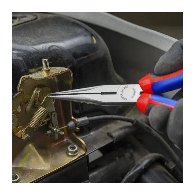 Knipex Long Nose Plier Stork Beak 200mm Overall, 73mm Jaw, Vanadium Electric Steel, Comfort Grip Handles 26 12 200