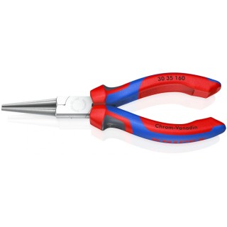 Knipex 1-Piece Long Nose Plier Round, 160mm Overall Length, 41mm Jaw Length, Comfort Grip Handle 30 35 160