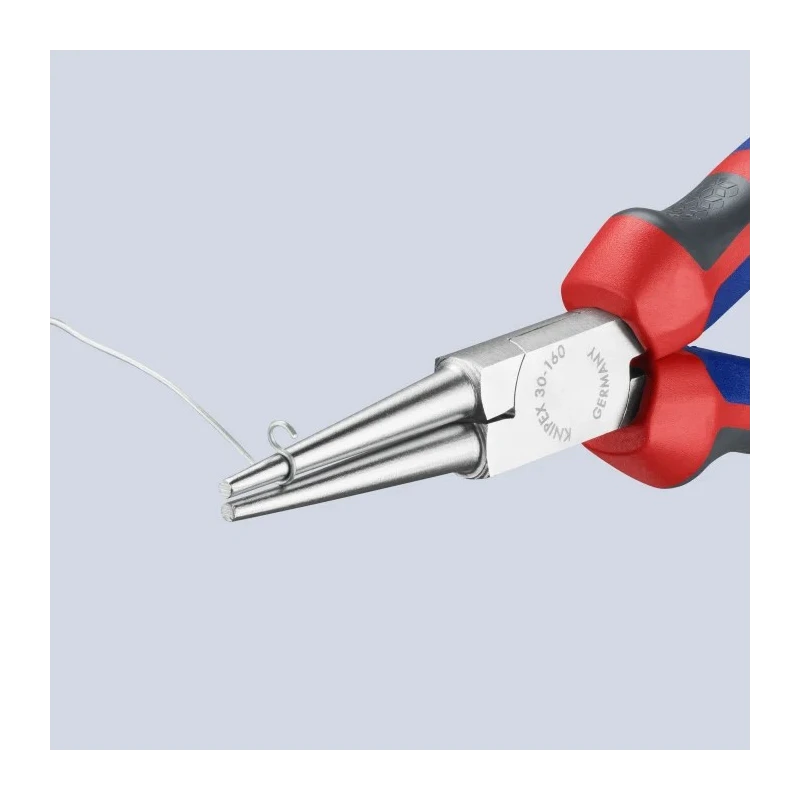 Knipex 1-Piece Long Nose Plier Round, 160mm Overall Length, 41mm Jaw Length, Comfort Grip Handle 30 35 160