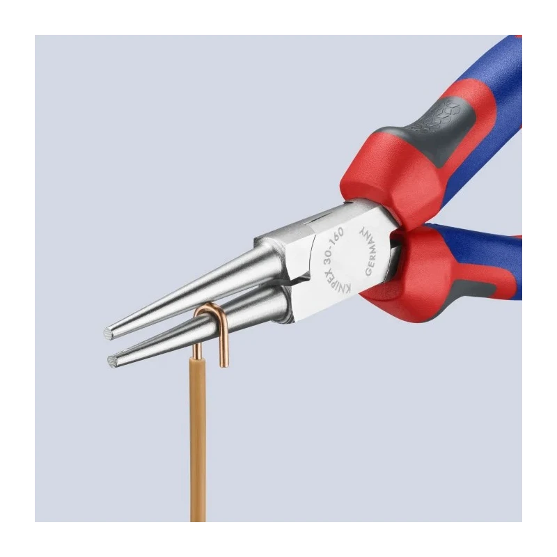 Knipex 1-Piece Long Nose Plier Round, 160mm Overall Length, 41mm Jaw Length, Comfort Grip Handle 30 35 160