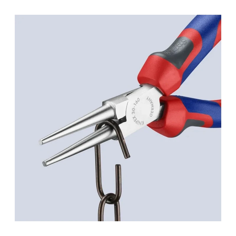 Knipex 1-Piece Long Nose Plier Round, 160mm Overall Length, 41mm Jaw Length, Comfort Grip Handle 30 35 160