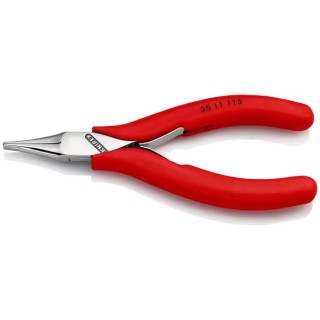 Knipex 1-Piece Flat Nose Plier, Chrome Steel, 115mm Overall Length, 22.5mm Jaw Length 35 11 115