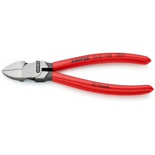 Knipex Side Cutting Plastic Cutter Pliers Chrome Vanadium Steel Multi Component Plastic Grip Forged Steel Handle 72 01 160