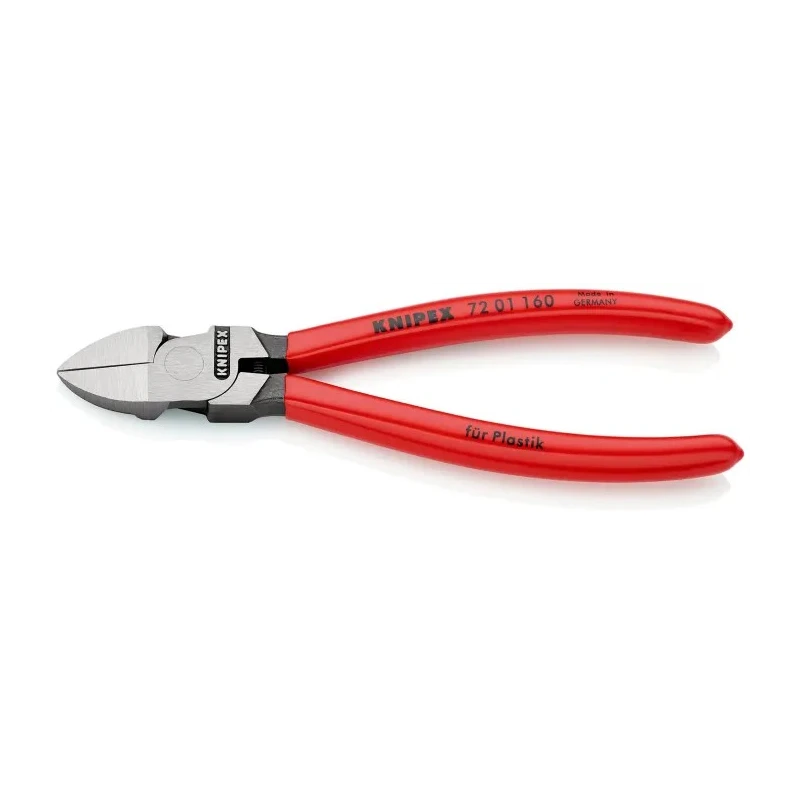 Knipex Side Cutting Plastic Cutter Pliers Chrome Vanadium Steel Multi Component Plastic Grip Forged Steel Handle 72 01 160