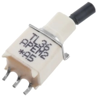 APEM PCB Mount On-On SPDT Toggle Switch Surface Mount Terminal Chrome Plated Brass Actuator 20 V dc 20 V ac TL36WS84