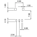 APEM PCB Mount On-On SPDT Toggle Switch Surface Mount Terminal Chrome Plated Brass Actuator 20 V dc 20 V ac TL36WS84