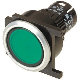 EAO 61 Series Green Latching Mushroom Push Button Head 25mm Diameter IP65 IP65