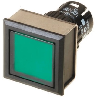 EAO 61 Series Green Square Latching Push Button Head 24mm Diameter IP65 IP65