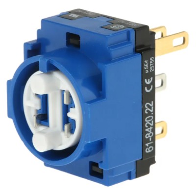 EAO Push Button Contact Block, 1 CO, Solder Lug/Quick Connect, 250V AC/DC, 5A, Model 61-8420.22