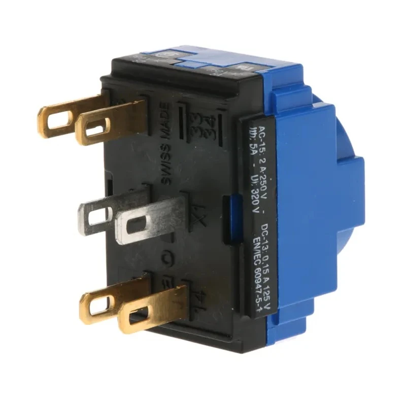 EAO Push Button Contact Block, 1 CO, Solder Lug/Quick Connect, 250V AC/DC, 5A, Model 61-8420.22