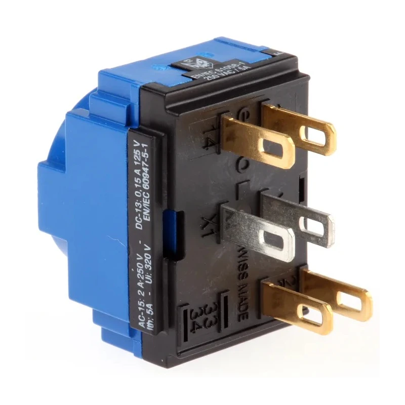 EAO Push Button Contact Block 250V AC 6A 1 CO Solder Lug/Quick Connect 61 Series 61-8470.22