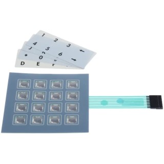 APEM  IP65 16-Key Tactile Membrane Keypad, Matrix Output, 95mm Cutout, 1,000,000 Cycles