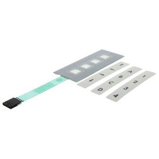 APEM IP65 4 Key Keypad, Membrane Operation, Common Point Output, 