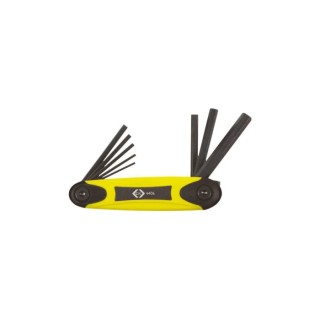CK 8 Piece Folding Imperial Hex Key Set, Hex Size 1.5 to 8 mm T4406