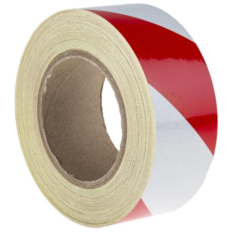 RS PRO Red White Reflective Tape 50mm Width x 25m Length Aluminium Foil Backing Operating 0°C to 25°C 219-7910