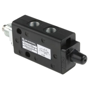 Norgren Plunger Pneumatic Manual Control Valve X30 Series, G 1/8 Threaded Connection, 5/2 Valve Function, 10 bar X3044002