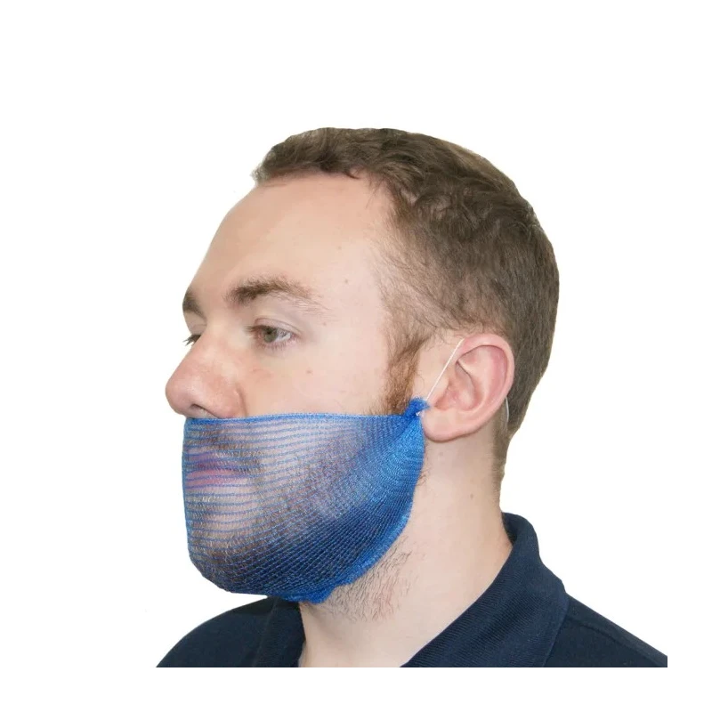 Hairtite Disposable Blue Polypropylene Beard Mask Metal Detectable 430 mm WHBDM/R21SB