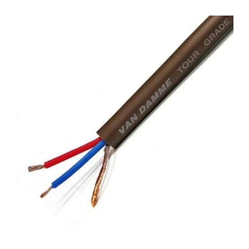 Van Damme 3 Core Screened Multicore Microphone Cable, 0.22 mm² CSA, 6.35 mm OD, 100 m Brown 268044010100