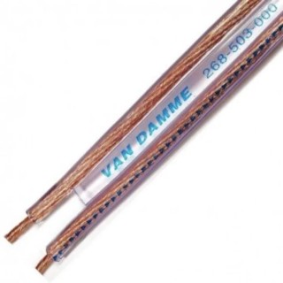 Van Damme 2 Core Speaker Cable, Transparent Jacket, 100 m Length, Copper Conductor, Stranded, 70°C Maximum 268503000100