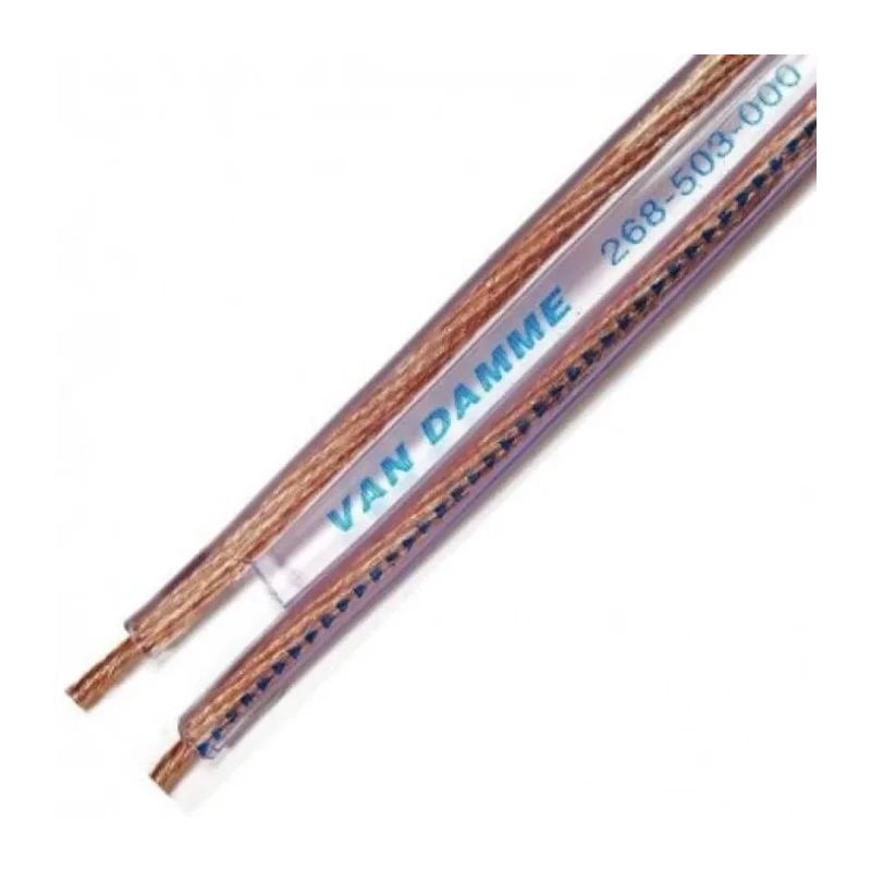 Van Damme 2 Core Speaker Cable, Transparent Jacket, 100 m Length, Copper Conductor, Stranded, 70°C Maximum 268503000100