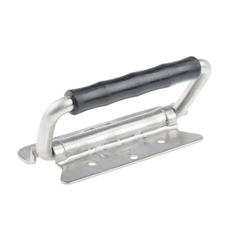 RS PRO Stainless Steel Fold-Down Heavy Duty Carrying Handle with Leaf Spring, Moulded Comfort Grip, 70kg Load 750-244