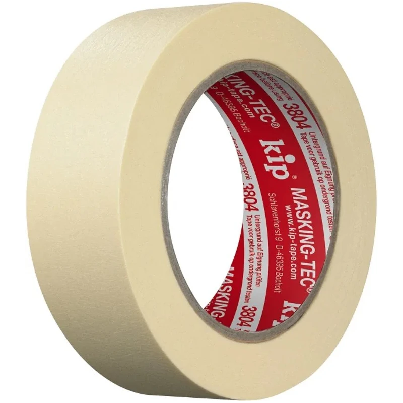 KIP Beige Crepe Paper Masking Tape 36mm x 50m Natural Rubber Adhesive 0.14mm Thickness 3804-36 220649