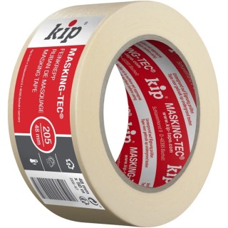 KIP Beige 205 Masking Tape 48mm Width x 50m Length, Paper Backing, Natural Rubber Adhesive 205-47 221610