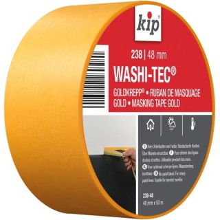 KIP Gold WASHI TEC PREMIUM Masking Tape 48mm x 50m Model Number 238-48 0.09mm Thickness Acrylic Adhesive 75N/25 mm 222605