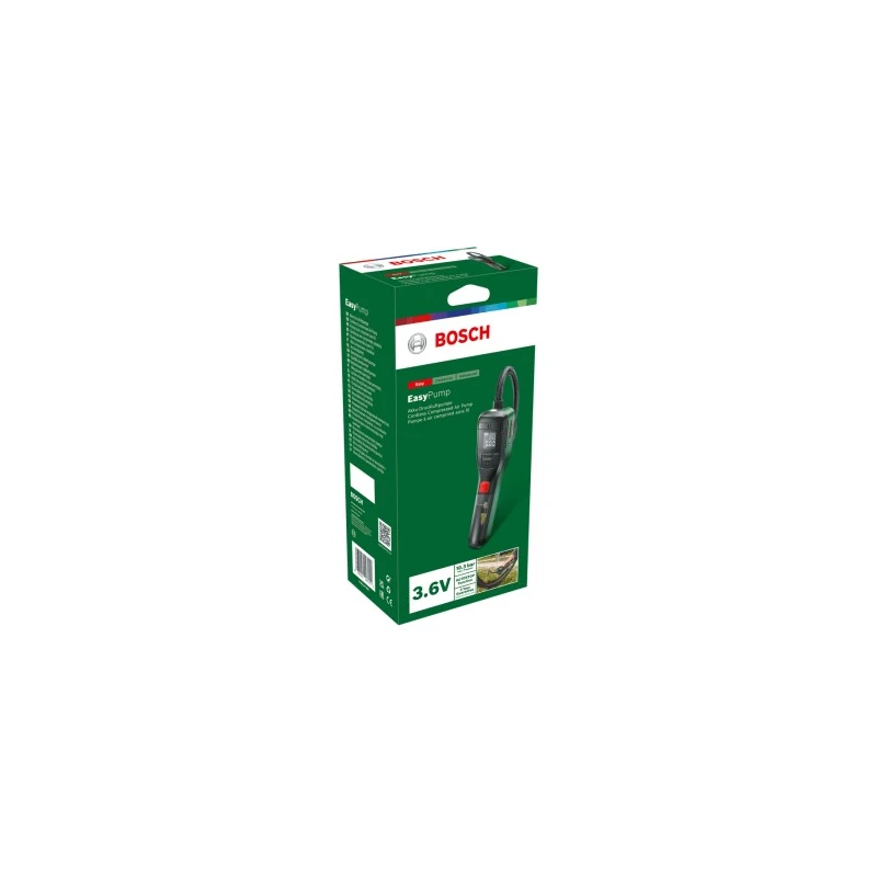 Bosch Cordless Tyre Inflator 9.44 in Air Inlet BSP, 10.3 Bar, 287mm Length, Model 0603947000