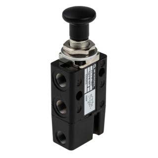Norgren Mechanical Knob Control Valve 304 Series G G 1/8 Thread, 3/2 Function, Zinc Body, Black Control Button 03042402