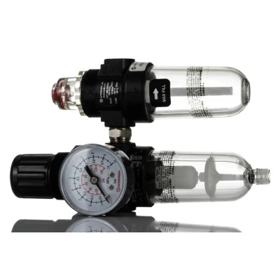 Norgren 1/4 in G Filter Regulator Lubricator with Automatic Drain and 40 μm Filtration Size Integrated Pressure P1H-200-A3QG