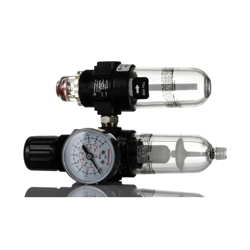 Norgren 1/4 in G Filter Regulator Lubricator with Automatic Drain and 40 μm Filtration Size Integrated Pressure P1H-200-A3QG
