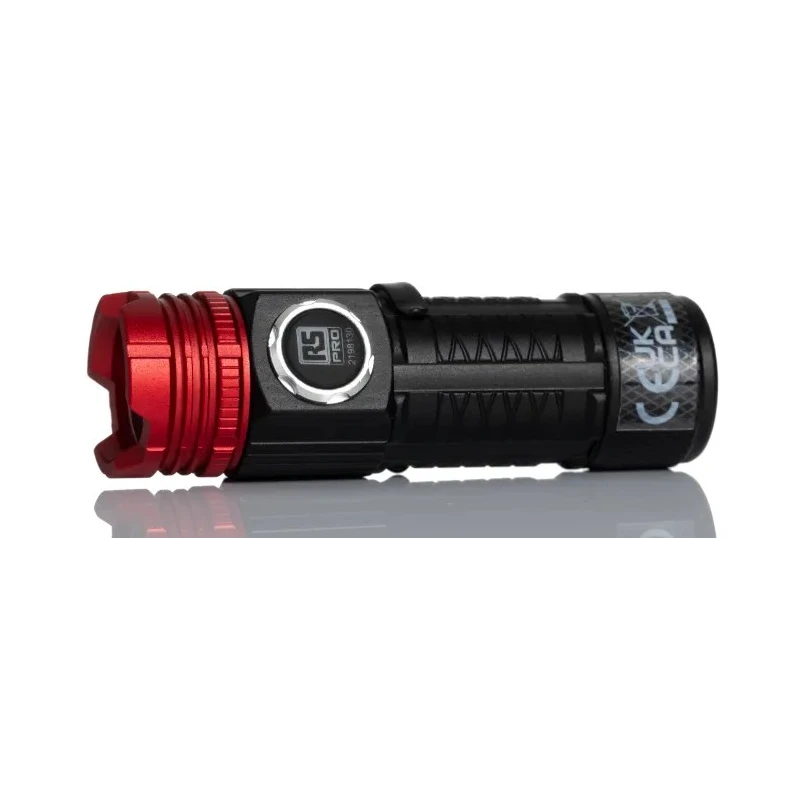 RS PRO Rechargeable Aluminium LED Torch Black Red 600 lm USB Rechargeable 74 mm 219-8130