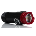 RS PRO Rechargeable Aluminium LED Torch Black Red 600 lm USB Rechargeable 74 mm 219-8130