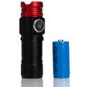 RS PRO Rechargeable Aluminium LED Torch Black Red 600 lm USB Rechargeable 74 mm 219-8130