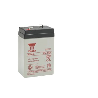 Yuasa 6 V Sealed Lead Acid Battery 4 Ah VRLA AGM Faston F1 Terminals NP4-6RS