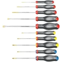 Facom Phillips, Pozidriv Standard Screwdriver Set 3-Piece with 2.5 mm to 8 mm Tip Sizes ATW.J10PB