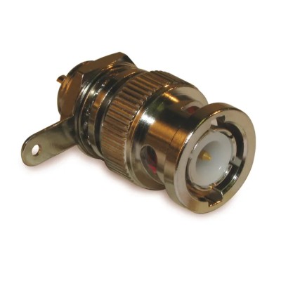 Amphenol RF 50 Ω Bulkhead Mount Male BNC Coaxial Connector Straight Body Solder Cup 112420