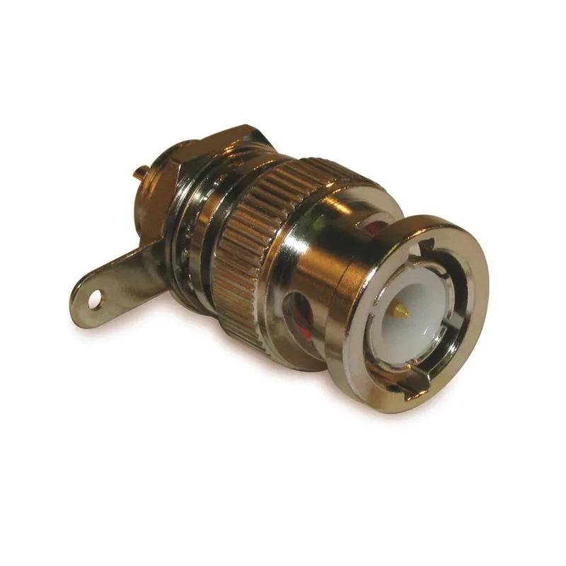 Amphenol RF 50 Ω Bulkhead Mount Male BNC Coaxial Connector Straight Body Solder Cup 112420