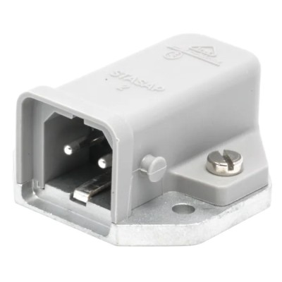 Hirschmann Surface Mount Mains Connector 2P+PE 16A 250V Polyamide Grey IP20 ST 