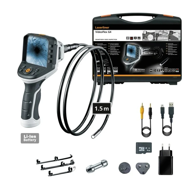 Laserliner Inspection Camera Kit 9 mm Probe Diameter, 1500 mm Probe Length, 640 x 480 Pixel Resolution, LED 092.942A