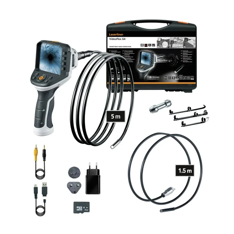 Laserliner 9 mm Probe Inspection Camera Kit with 5 m Probe Length, 640 x 480 Pixel Resolution, LED Illumination 092.943B