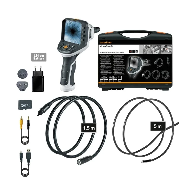 Laserliner Inspection Camera Kit 1.5 m Probe Length 17 mm Probe Diameter 640 x 480 Pixel Resolution Lithium-ion 092.946B
