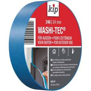 KIP Blue Washi Tec Masking Tape 24mm Width x 50m Length, Acrylic Adhesive, 0.1mm Thickness, Model 246-24 222845