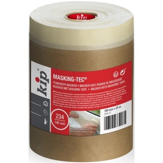 KIP Beige 234 Masking Tape 180mm Width x 25m Length, Paper Backing, Natural Rubber Adhesive, Thickness 0.16mm 234-17 223514