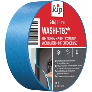KIP Blue WASHI TEC OUTDOOR Masking Tape 36mm Width x 50m Length Acrylic Adhesive Paper Backing 0.1mm Thickness 246-36 222847