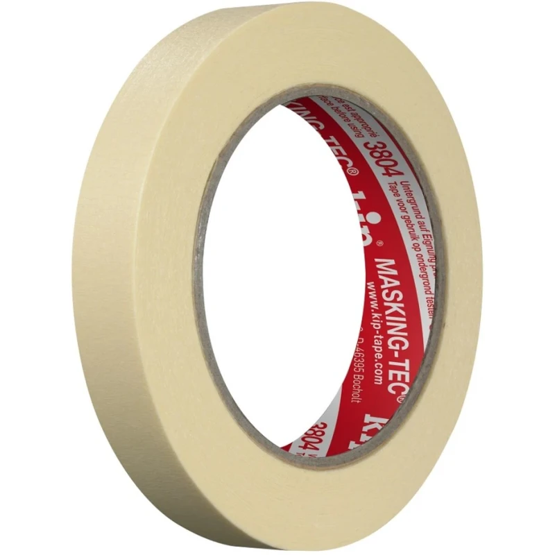 KIP White Crepe Paper Masking Tape 18mm x 50m Natural Rubber Adhesive 3804-18 222770